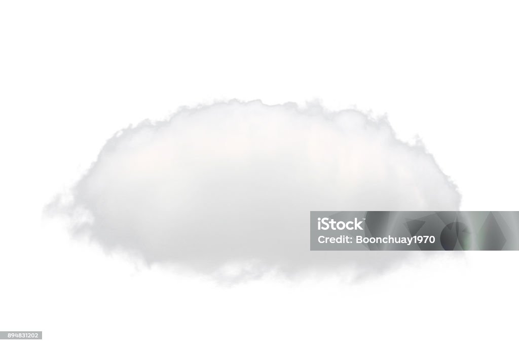 single white cloud isolated on white background Cloud - Sky Stock Photo