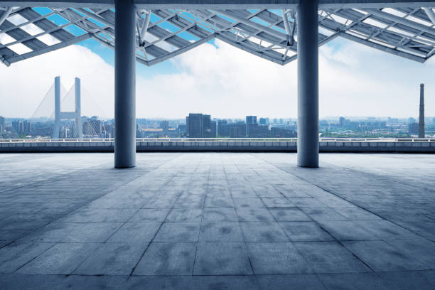 istock cityscape of modern city at dawn from empty floor 894833706