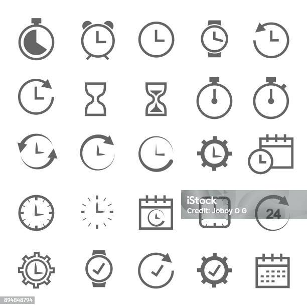 Time Related Icon Stock Illustration - Download Image Now - Icon Symbol, Clock, Time