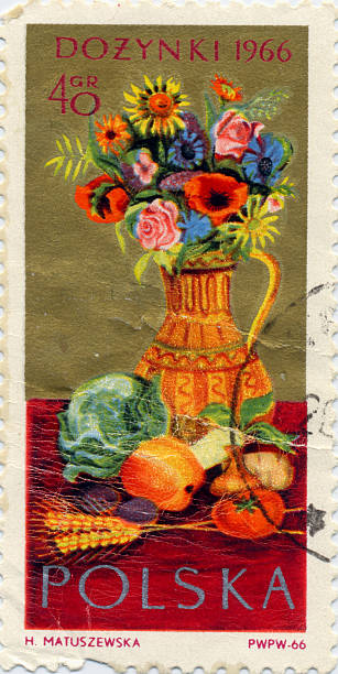istock Polish stamp of Flowers and vegetables 89485054