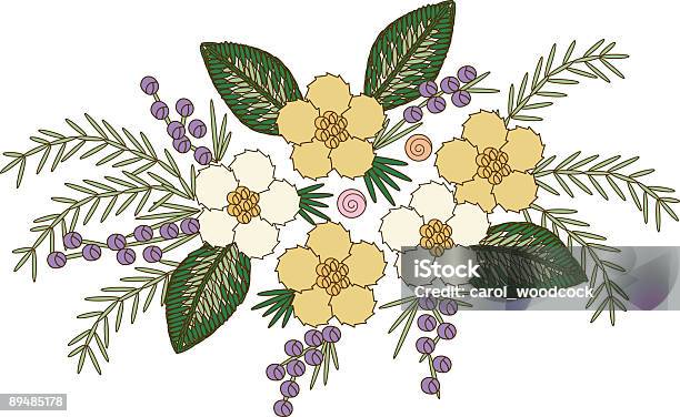 Ilustración de Guirnalda Floral y más Vectores Libres de Derechos de Bordado - Bordado, Flor, Arte de la costura