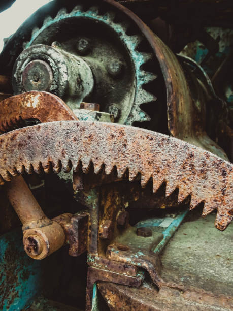 istock Part of an obsolete rusty building machine 894855410