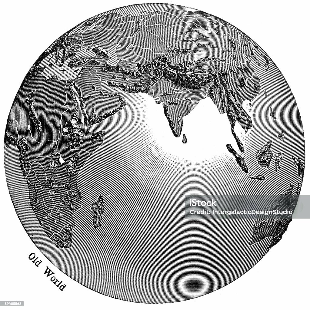 Globe Blick auf - Lizenzfrei Altertümlich Stock-Illustration