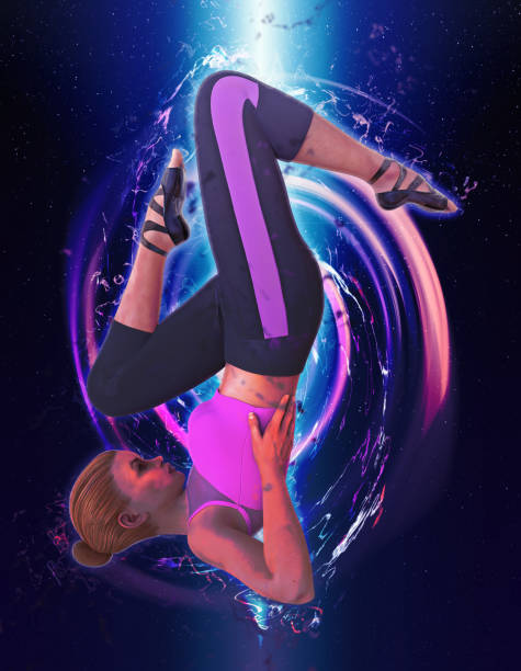 istock Beautiful girl doing yoga 3d illustration 894855828