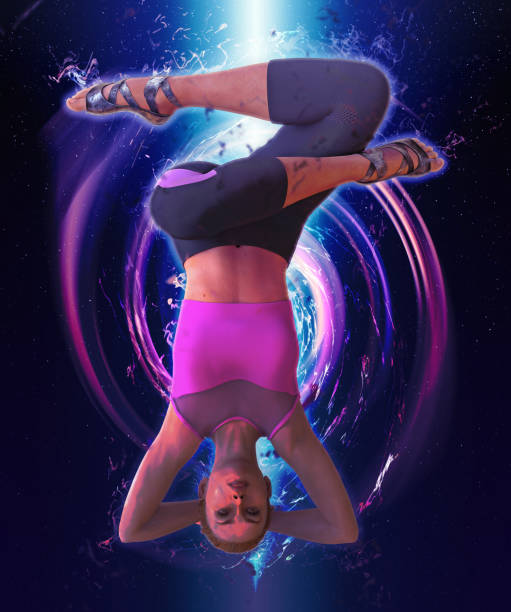 istock Beautiful girl doing yoga 3d illustration 894857926