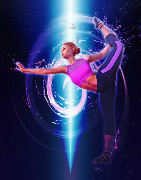 istock Beautiful girl doing yoga 3d illustration 894858152