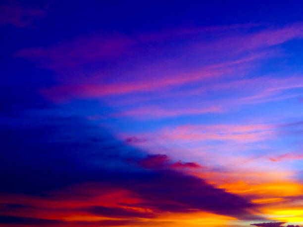 istock colorful sky in orange blue red and dark cloud 894865018