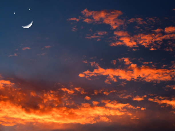 istock moon smile and dark cloud on twilight sky 894867742