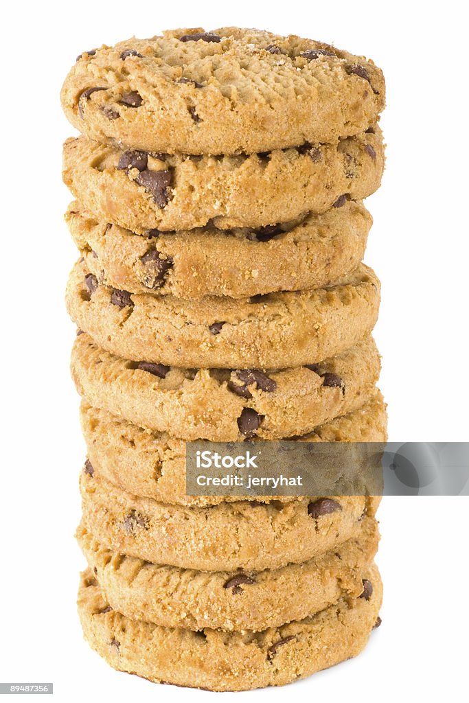 Chocolate Chip Cookie stack angle  Baked Stock Photo