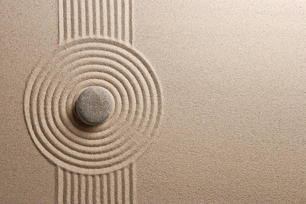 istock A Zen garden with a very unique and well made design in it  89487452