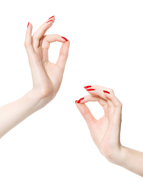 dwa elegancki kobieta ręce - red nail polish zdjęcia i obrazy z banku zdjęć
