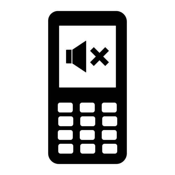 サウンドなしのサインオン画面で携帯電話のボタン。ベクトルのアイコン - do not disturb sign audio点のイラスト素材／クリップアート素材／マンガ素材／アイコン素材