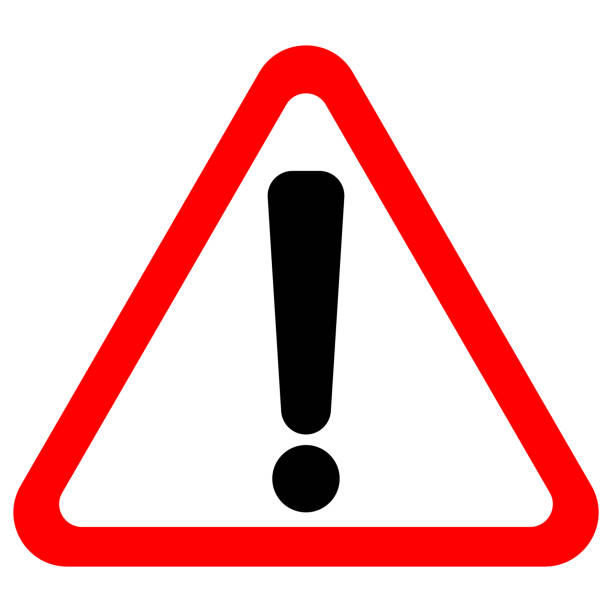wykrzyknik w czerwonym trójkącie. ikona aplikacji vector - sign safety danger warning sign stock illustrations