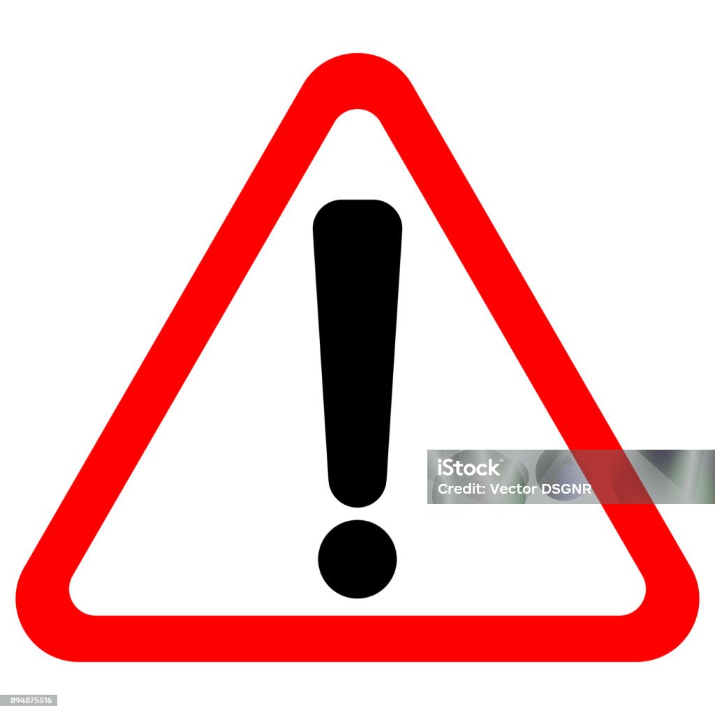 Exclamation point sign in red triangle. Vector icon Exclamation point sign in red triangle. Vector icon. Danger stock vector