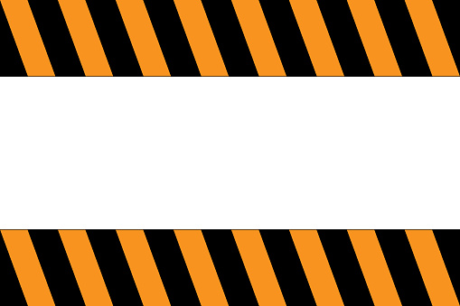 Caution stripe with copy space. Orange and black colors. Vector.