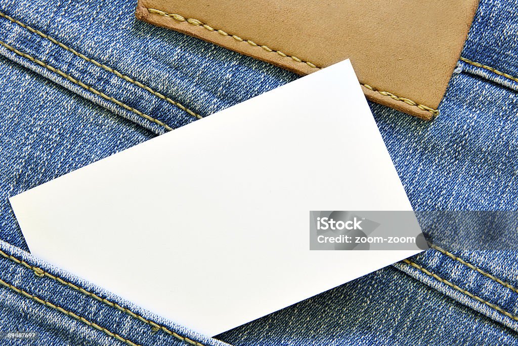 Carte de visite de la poche de jeans - Photo de Blanc libre de droits