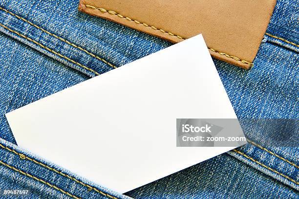 Photo libre de droit de Carte De Visite De La Poche De Jeans banque d'images et plus d'images libres de droit de Blanc - Blanc, Bleu, Bordure