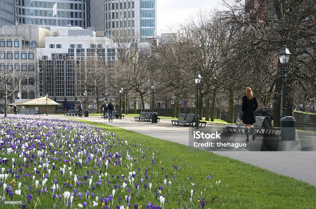 Urban primavera en la hora del almuerzo - Foto de stock de La Haya libre de derechos