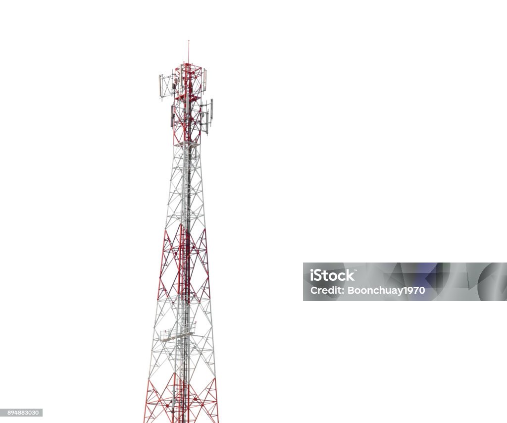 communication radio tower isolated on white background Tower Stock Photo