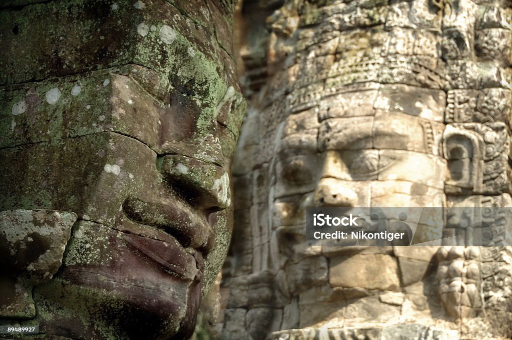 Faces of Bayon, Angkor Thom  Ancient Stock Photo