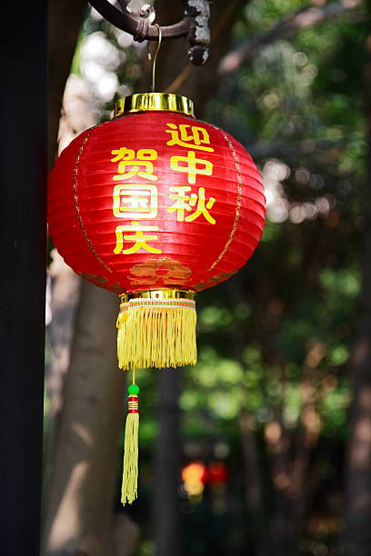 chinês tradicional lanterna vermelha - chinese lantern chinese new year paper lantern chinese national day imagens e fotografias de stock