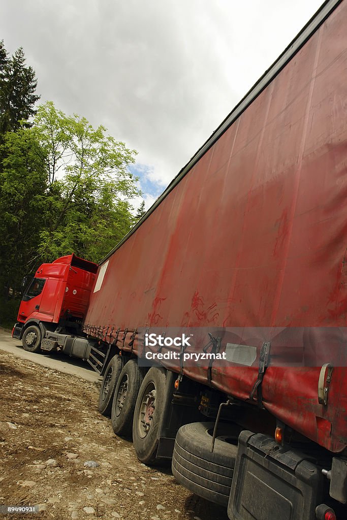 Long semitrailer truck  Semi-Truck Stock Photo