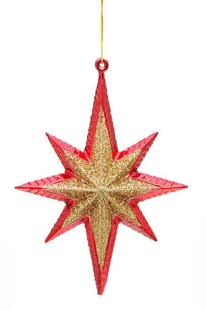 istock Christmas star in red and golden 89490976