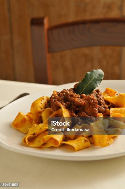 Italian Pasta Stock Photo - Download Image Now - Bolognese Sauce, Tuscany, Basil