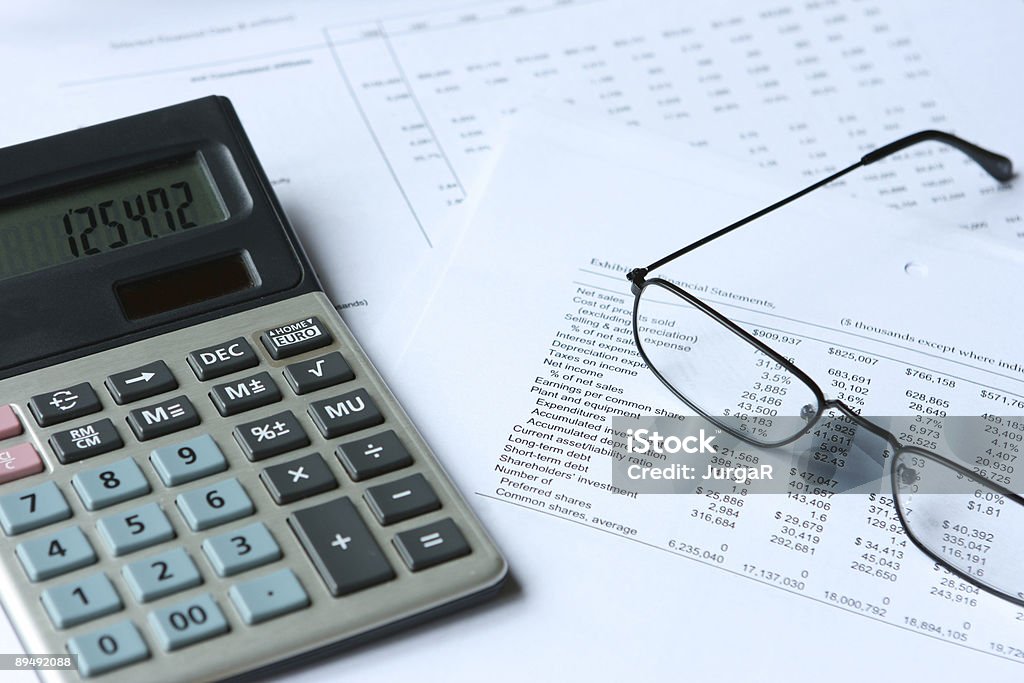 Comparing financial results  Analyzing Stock Photo