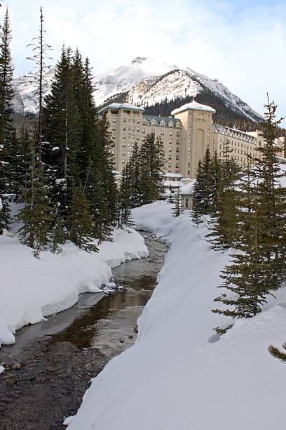 istock Hotel building in a snow seen 89492281