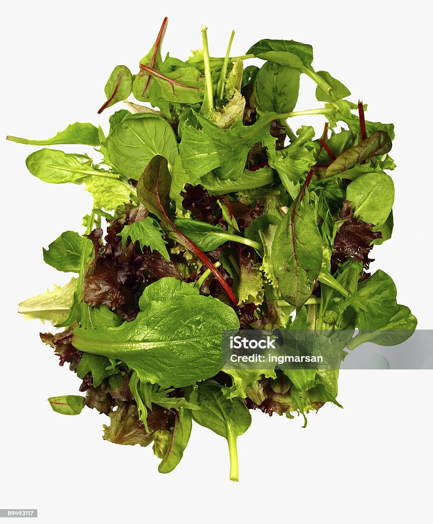 Lechuga aislado mixto - Foto de stock de Achicoria roja libre de derechos