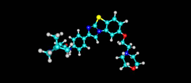 Quizartinib molecular structure isolated on black stock photo