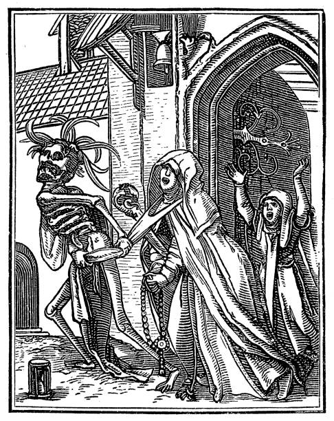 프랜시스 조용한에 의해 죽음의 춤 - early renaissance stock illustrations