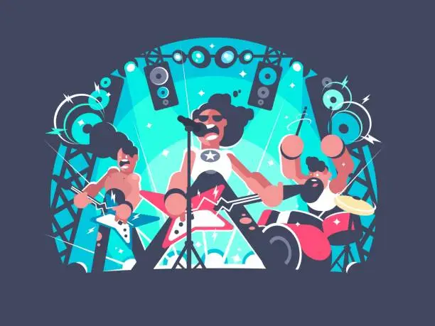 Vector illustration of Concert of rock band