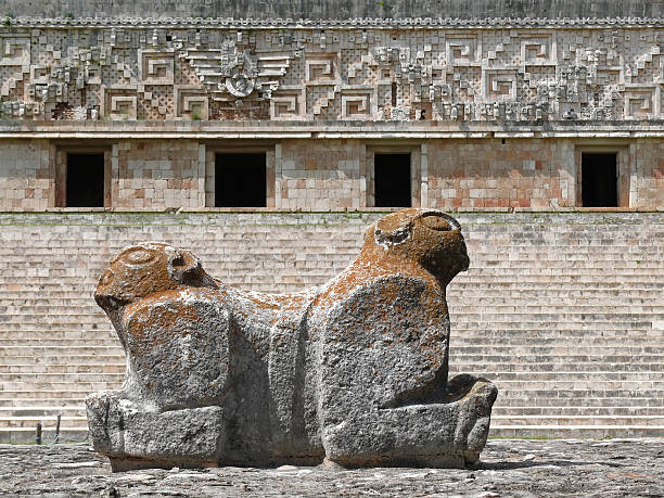 Uxmal double headed maya statue  uxmal stock pictures, royalty-free photos & images