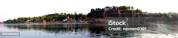 Narmada Ghats In Maheshwar Town In Madhya Pradesh India Stock Photo - Download Image Now