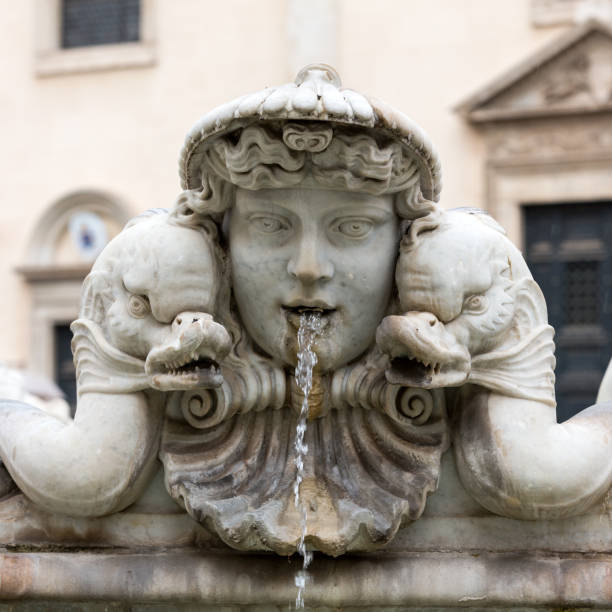 Piazza Navona Fountain of Neptune Fontana del Moro (Moor Fountain) in Piazza Navona. Rome, Italy fontana del moro stock pictures, royalty-free photos & images