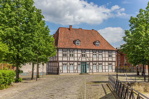 Uelzen, Germany - May 21, 2017: Historic house in the center of Uelzen, Germany