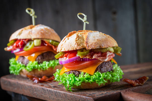istock Burger with fresh beef, cheese and vegetables 894949594