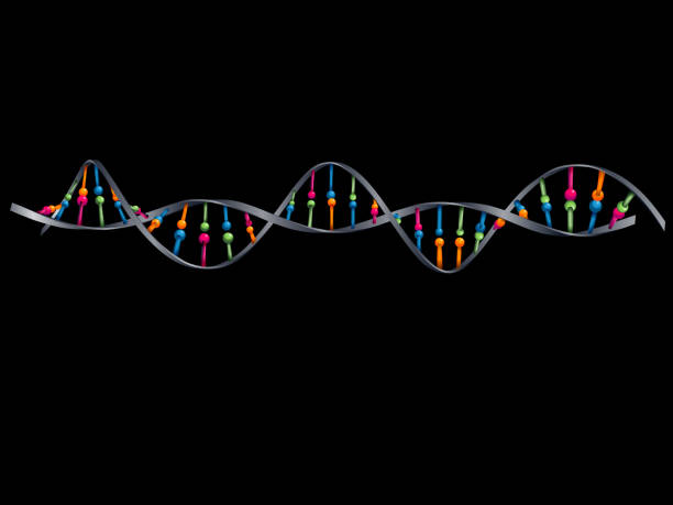 DNA Abstract Background Layered illustration of DNA with global colors. chromosome science genetic research biotechnology stock illustrations