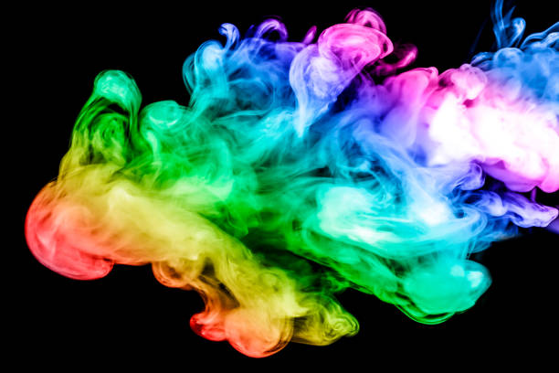 istock colored smoke isolated on a black background. fractal. spiral. 894958458