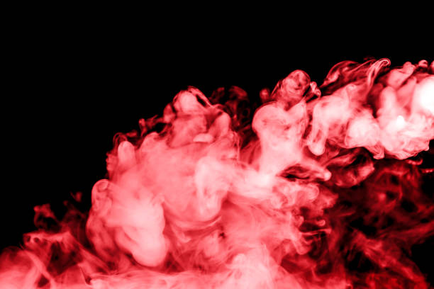 istock red smoke isolated on a black background. fractal. spiral. 894958818