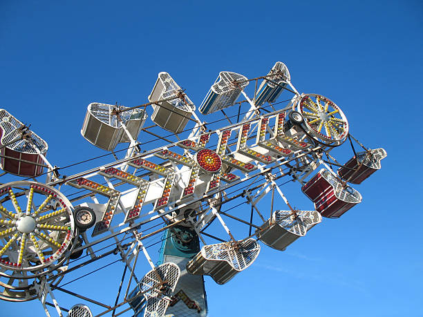 An exciting thrill ride in a theme park