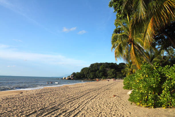 Sandy beach in Batu Ferringhi, Penang Island, Malaysia
