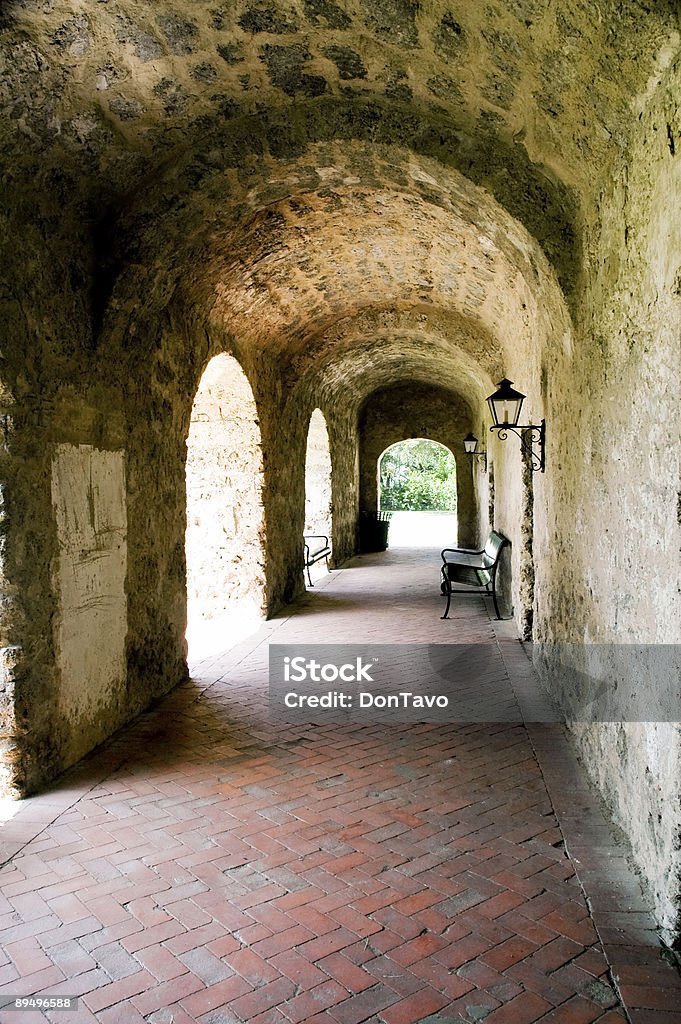 Archway-Mission Concepcion  Arch - Architectural Feature Stock Photo