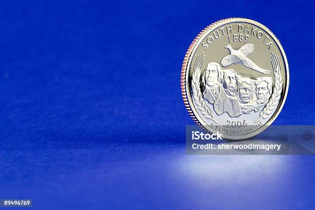 Foto de South Dakota State Trimestre Moeda De 2006 e mais fotos de stock de 2006 - 2006, 25 centavos de dólar, Azul