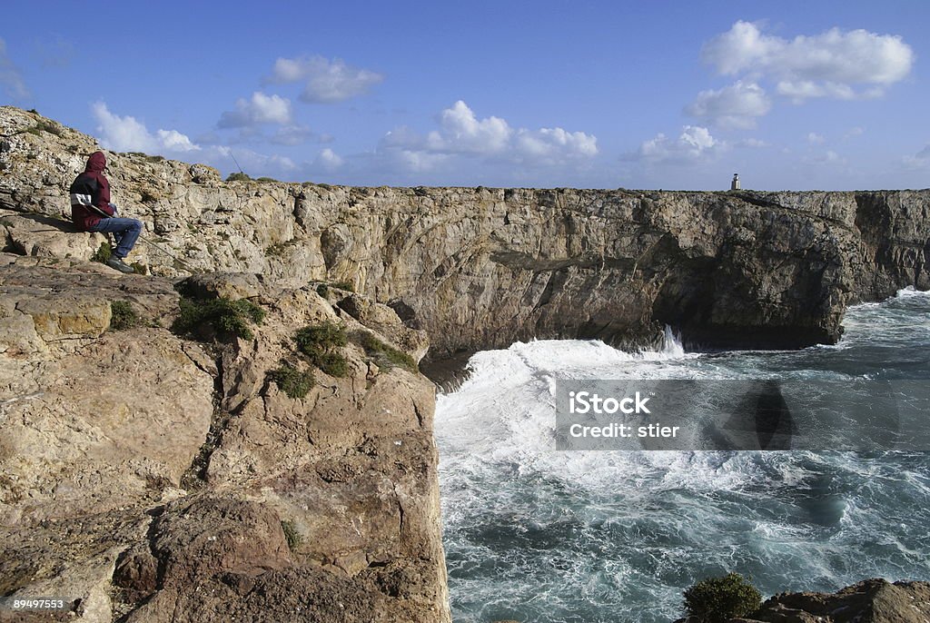 Mutige fisherman - Lizenzfrei Algarve Stock-Foto