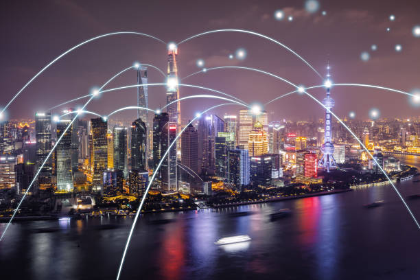 istock City network technology in Shanghai,China 894977204