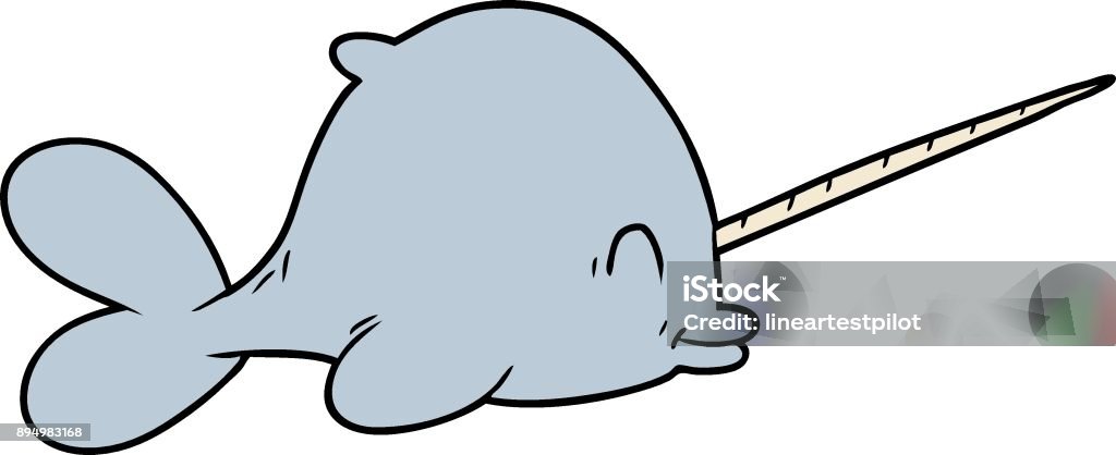 cartoon narwhal Art stock vector