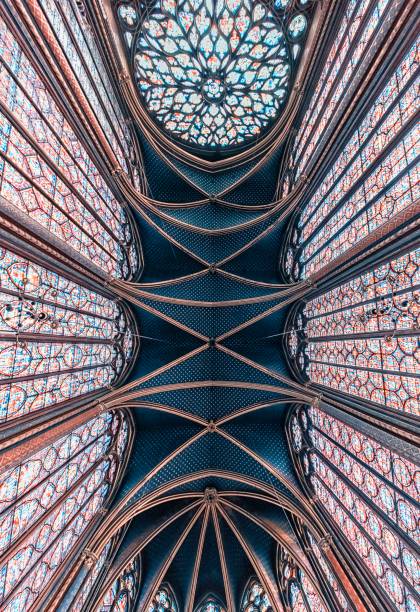 Sainte Chapelle in Paris Stained glass of the Sainte Chapelle church in Paris, september 2016 sainte chapelle stock pictures, royalty-free photos & images